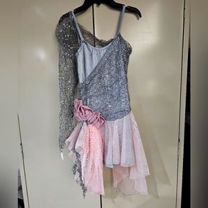 Costume Gallery Grey Leotard with Pink Tulle
